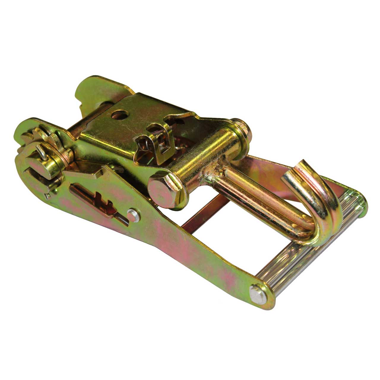 Heavy-Duty Wide Handle Ratchet Buckle w/Double J Hook 2-Inch