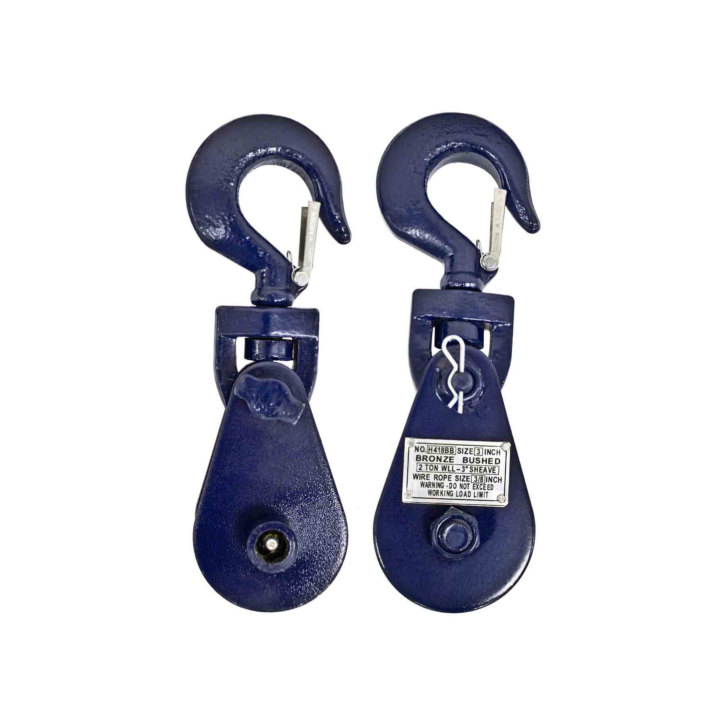B/A Snatch Block w/Latched Swivel Hook 3” 3 Ton WLL