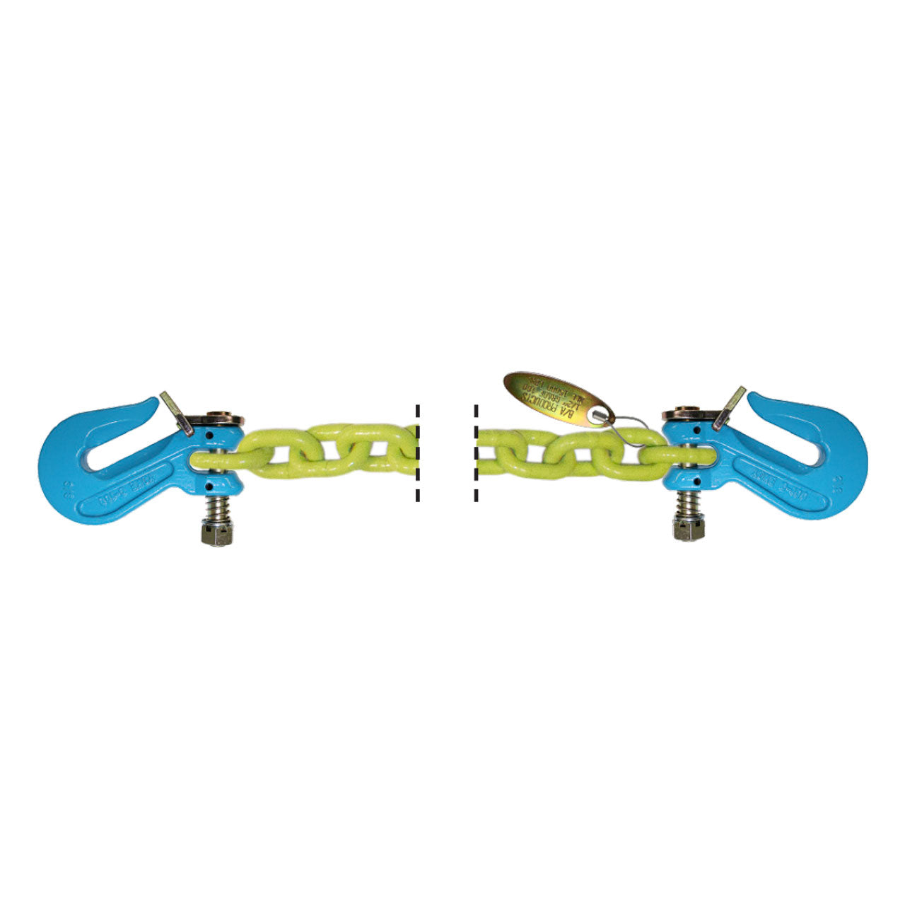 1/2" by 10’ G100 Twist Lock Non-Cradle Grab Hook Hi-Viz Chain