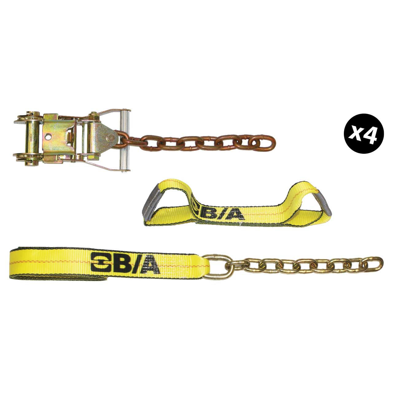 Heavy-Duty Hi-Viz 8-Point Tie-Down Strap 2-Inch x 18-Foot