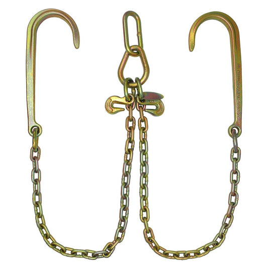 Heavy-Duty Low-Profile G70 15" J Hook V-Chain w/3’ Legs